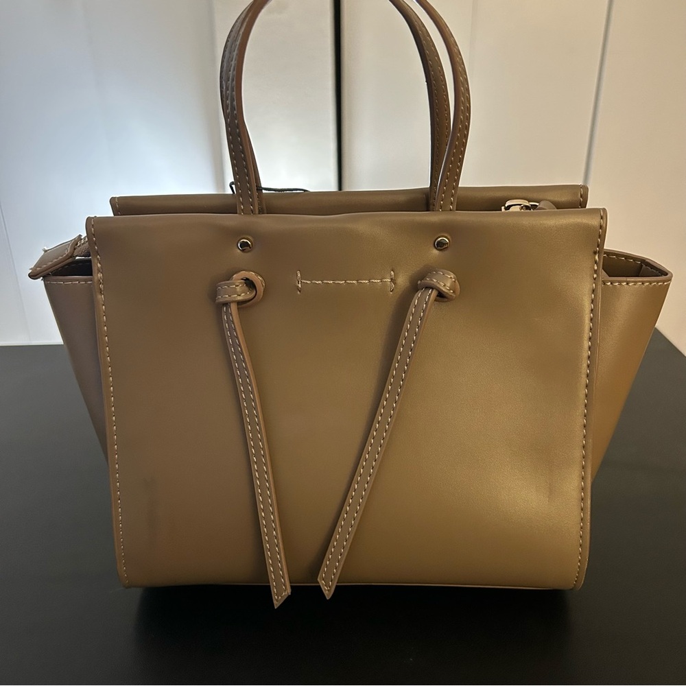 ZARA Midi City Handbag Beige NEW - Picture 2 of 9